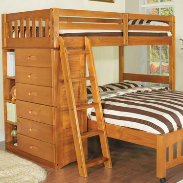 honey Twin over Full Mission Bunk Bed