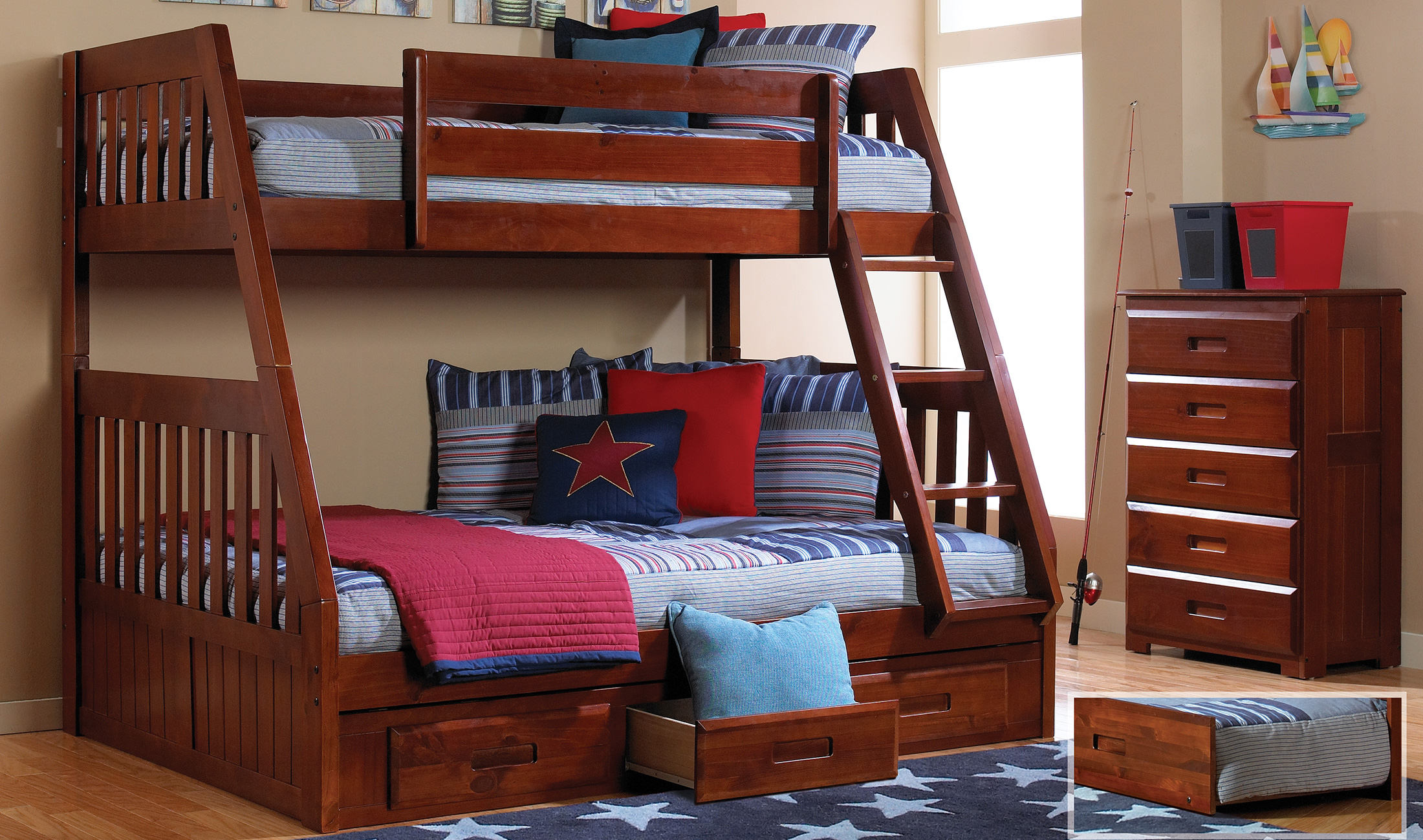 Discovery World Furniture Merlot Twin Over Full Mission Bunk Bed Image Is Loading Discovery World Furniture Merlot Twin Over Full Mission