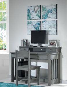 Gray student sales desk with hutch