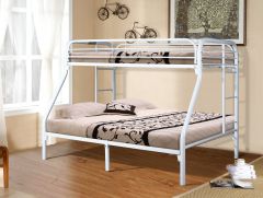 Donco Twin Over Full Metal Bunk Bed in White