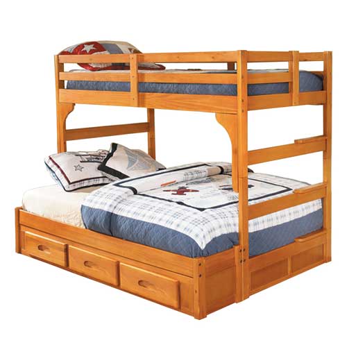 Bunk Beds Loft Captains, Full Over Full Bunk Beds With Mattresses Included
