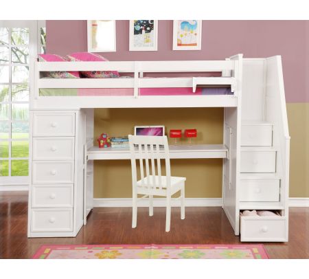 Bunk Bed With Stairs Factory Beds, Twin Bunk Bed With Desk And Drawers