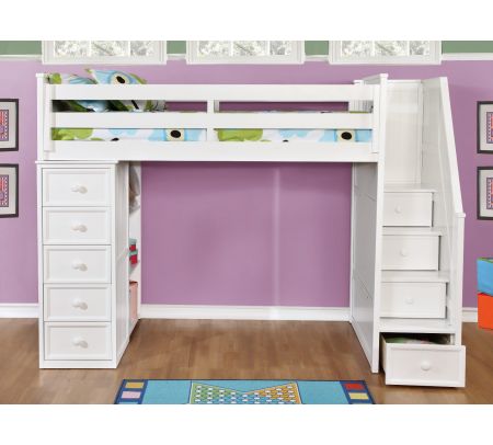 Loft Beds Factory Bunk, White Twin Loft Bed With Desk And Storage