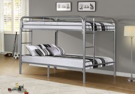 Donco Full Over Full Metal Bunk Bed in Silver