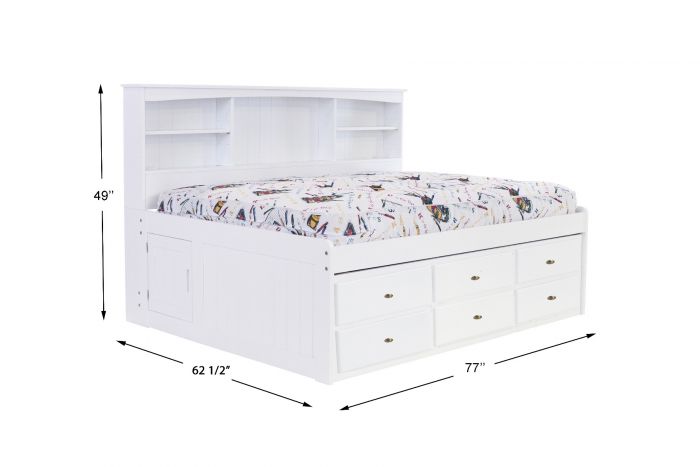 Discovery World Furniture White Full, Discovery World Furniture White Full Bookcase Bed With 3 Drawers And Trundle