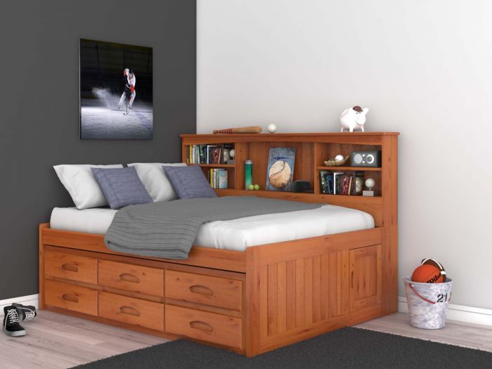 Discovery World Furniture Honey Full, Full Daybed With Bookcase Headboard