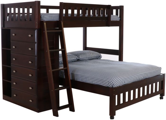 Discovery World Furniture Espresso Twin, Bunk Bed Mattress Twin Over Full