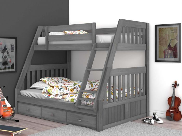Discovery World Furniture Twin Full, Twin Full Bunk Bed With Drawers