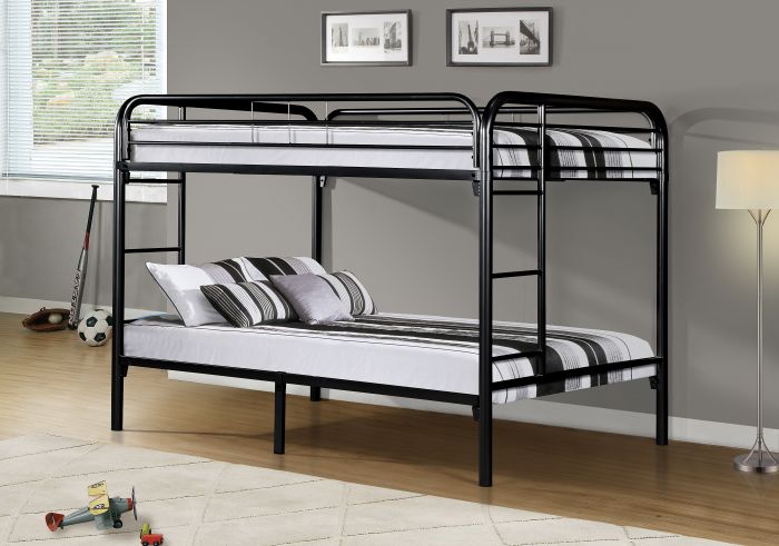 Donco Full Over Metal Bunk Bed In, Black Full Size Bunk Beds