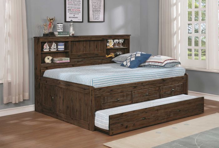 Relax knowing that the construction. discovery world furniture chestnut full bookcase daybed acacia hardwood