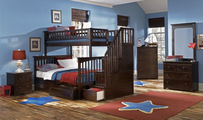 Columbia Staircase Bunk Bed Twin Over, Atlantic Furniture Columbia Staircase Twin Over Twin Bunk Bed
