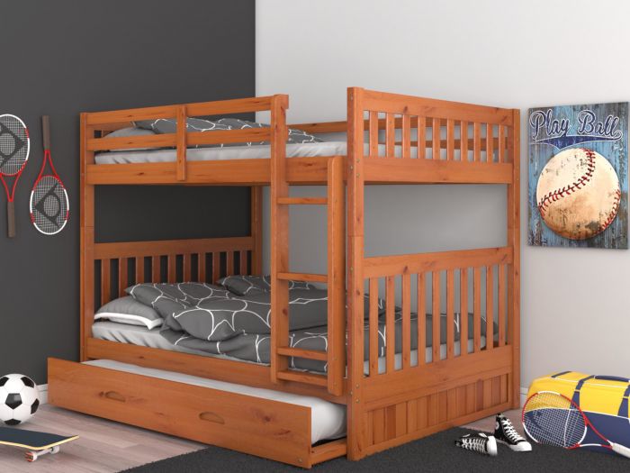 Discovery World Furniture Low Honey, Pine Factory Bunk Beds