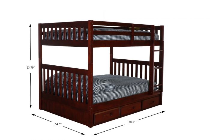 Discovery World Furniture Low Merlot, Discovery World Mission Bunk Bed