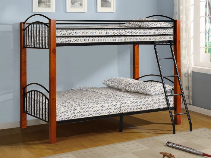black wood bunk beds