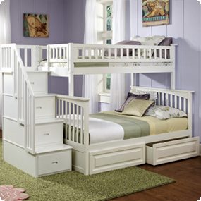 Columbia Staircase Bunk Bed Twin Over, 2 Full Size Bunk Beds