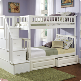twin over twin bunk bed with stairs