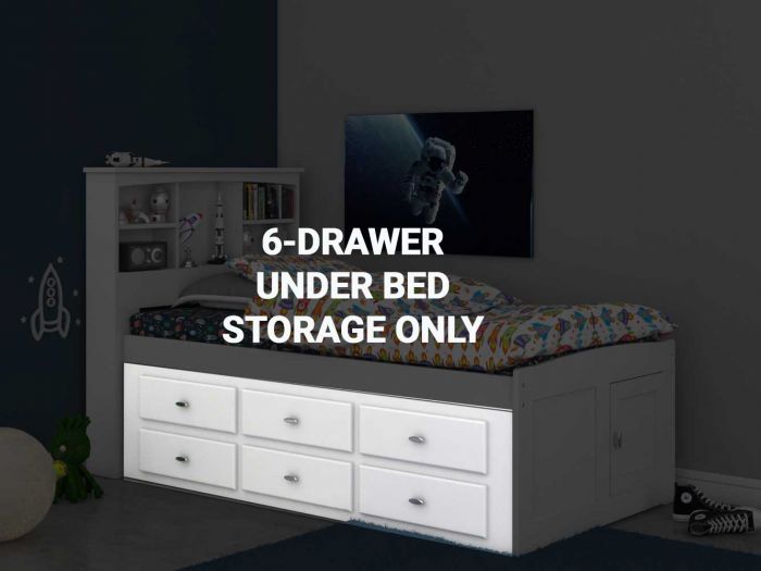 6 Drawer Under Bed Storage, Twin Bed With 6 Drawer Storage White