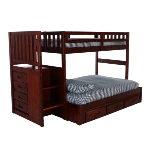 Discovery World Furniture Merlot Twin, Acadia Merlot Twin Over Full Bunk Bed
